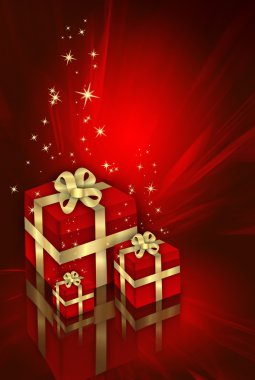 Noel kartı hediye ile ve süs eşyaları