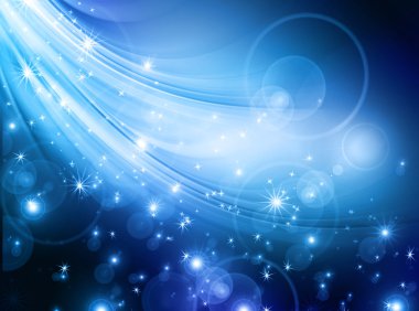 Arkaplanda kar taneleri ve yıldızlar iniyor