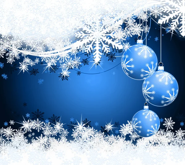 Legjobb elegáns karácsonyi háttér kék baubles — Stock Fotó