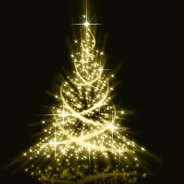 Boże Narodzenie drzewo złote tło — Zdjęcie stockowe