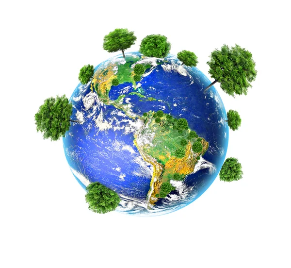 Earth with the different elements — Stock Photo, Image