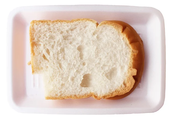 Pâine albă mușcată — Fotografie, imagine de stoc