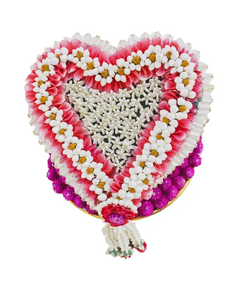 Thai flower heart shaped garland — Stock Photo, Image