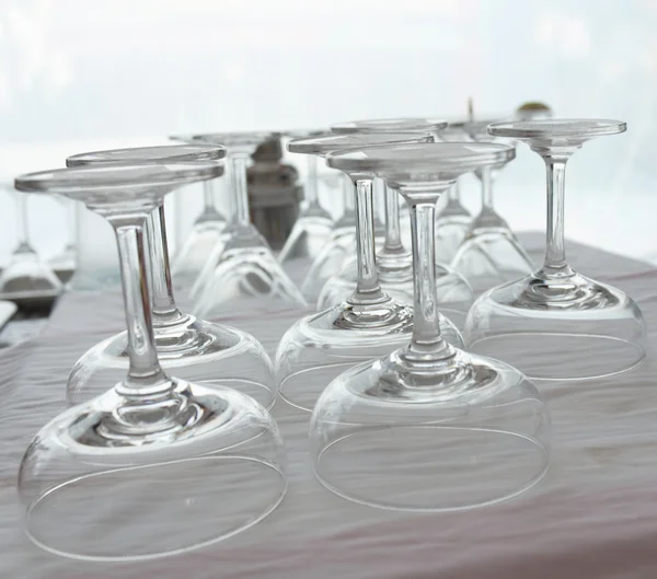 Rows of wineglasses — Stock Photo, Image