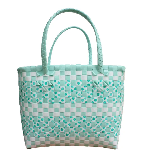 Plastic weave basket — Stock Photo, Image