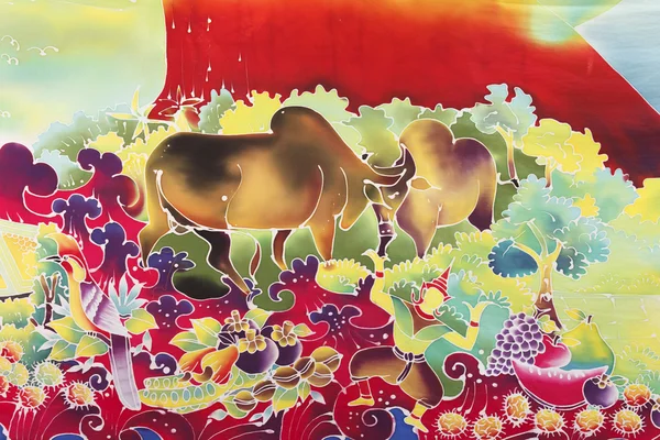boyalı Tayland batik desen