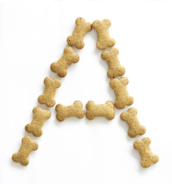 Forma óssea Dog food Carta A — Fotografia de Stock