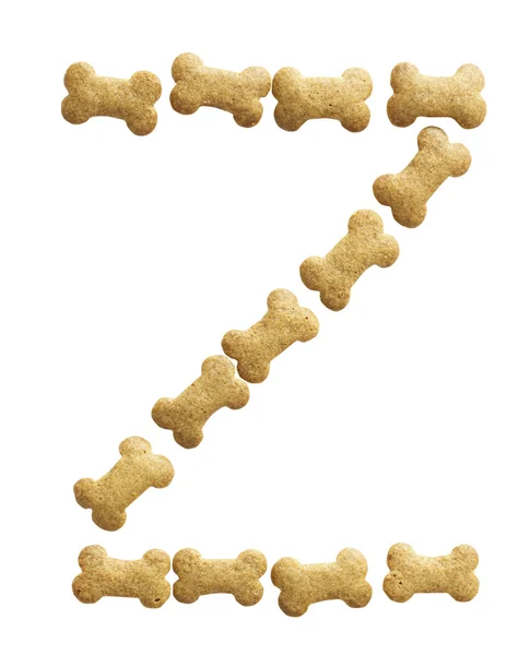 Bone Shape Dog food Letter Z — Stock Photo, Image