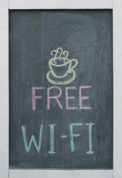 Free Wi-Fi Chalk Text on Blackboard — Stock Photo, Image