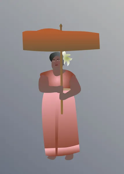 Mujer en vestido tradicional tailandés — Vector de stock