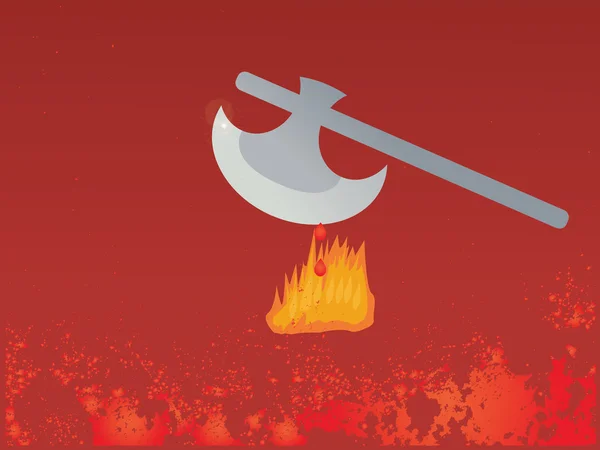 火与血斧 — 图库矢量图片