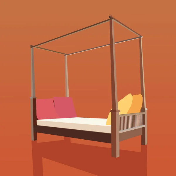 Vintage säng — Stock vektor