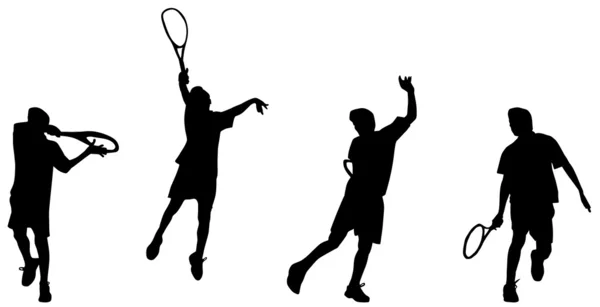 Tennisspielerin mit starker Rückhand — Stockvektor