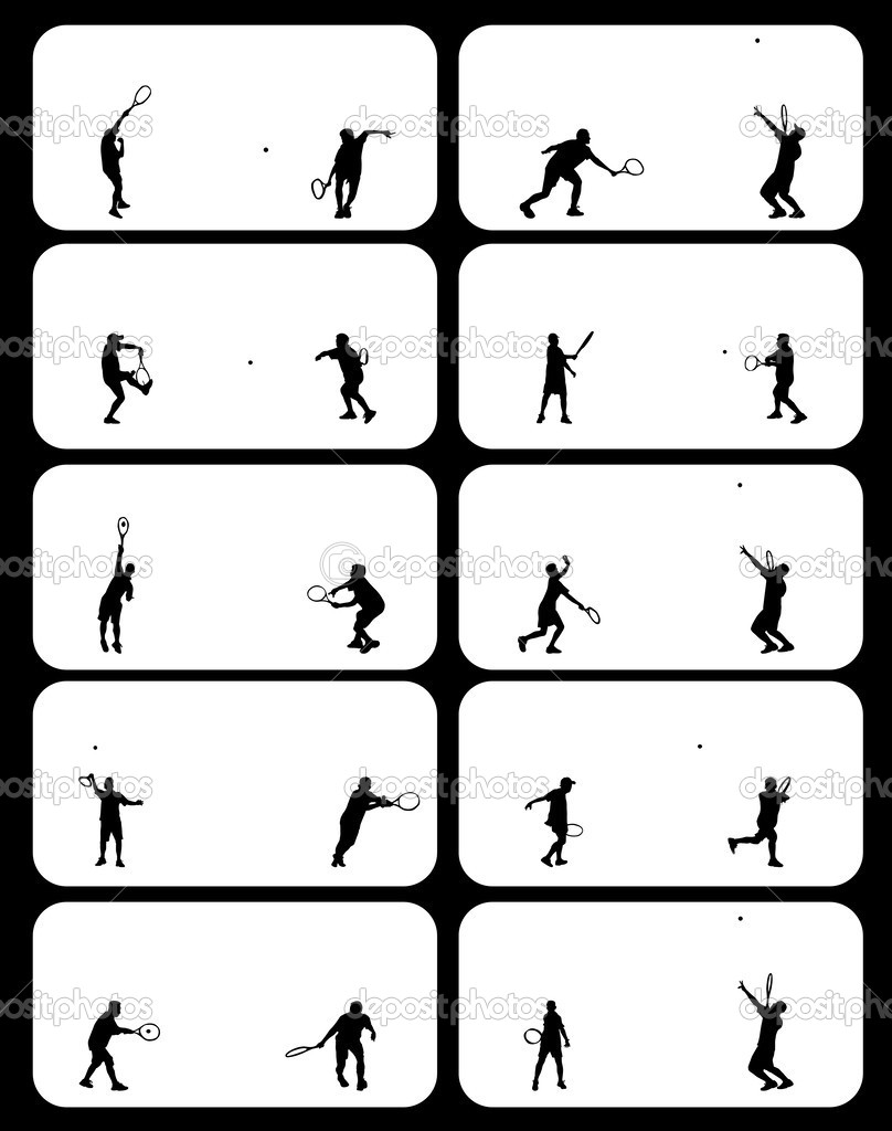 Tennis Players Silhouettes