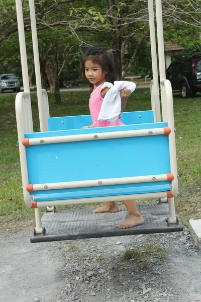 Girl Enjoy Playground — Stock Photo, Image