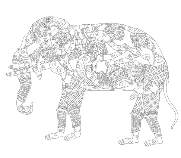 Hanuman-Elefant — Stockvektor