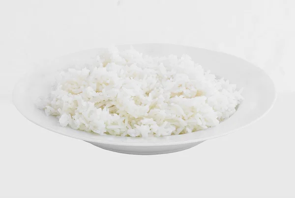 Dish of Rice on White Background — Stock Photo, Image