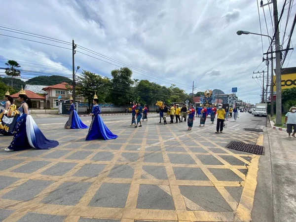 Phatthalung Thailand August 2022 Sports Parade Phatthalung School Ramesuan Road — Foto de Stock