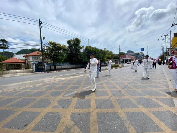 Phatthalung Thailand August 2022 Sports Parade Phatthalung School Ramesuan Road — Foto Stock