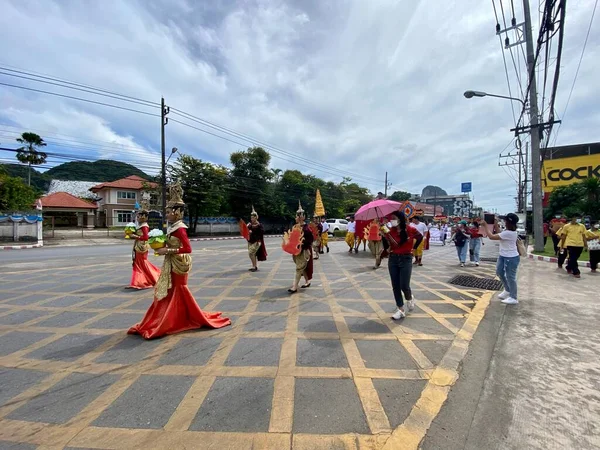 Phatthalung Thailand August 2022 Sports Parade Phatthalung School Ramesuan Road — Foto Stock