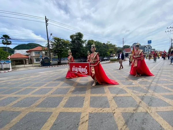 Phatthalung Thailand August 2022 Sports Parade Phatthalung School Ramesuan Road — Stockfoto