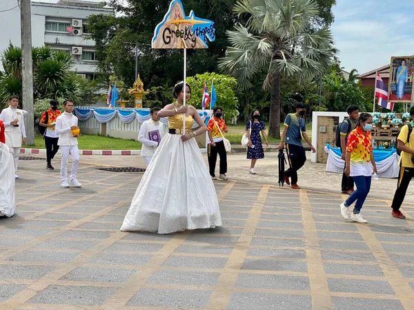 Phatthalung Thailand August 2022 Sports Parade Phatthalung School Ramesuan Road — ストック写真