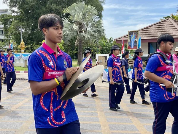 Phatthalung Thailand August 2022 Sports Parade Phatthalung School Ramesuan Road —  Fotos de Stock