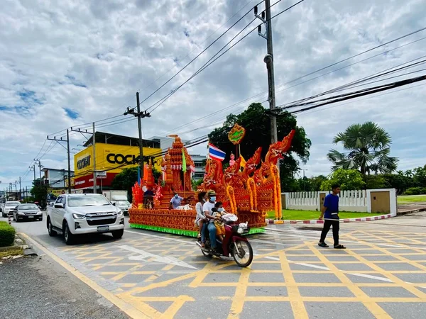 Tradizione Chak Phra Durante Festival Della Quaresima Buddista Nella Provincia — Foto Stock