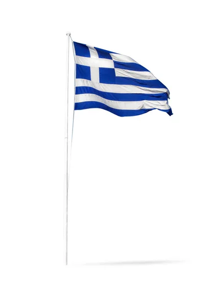 Bandera Griega Aislada Sobre Fondo Blanco — Foto de Stock
