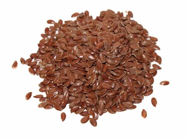 Flaxseed μακροεντολή που απομονώνονται σε λευκό φόντο — Φωτογραφία Αρχείου