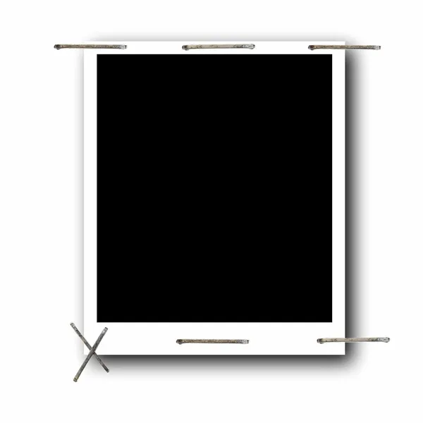 Photo frame with staples — Stock Photo, Image