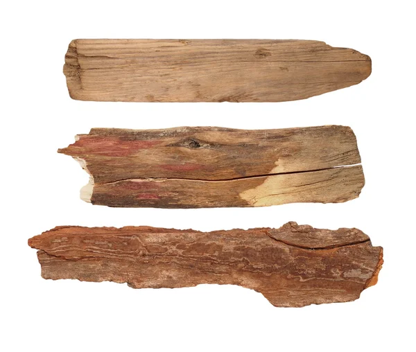 Staré dřevěné cedule izolovaných na bílém pozadí — Stock fotografie
