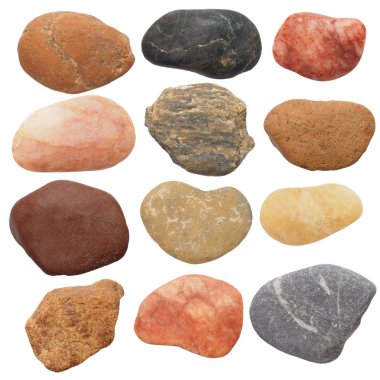 Collection Rocks isolated on white background