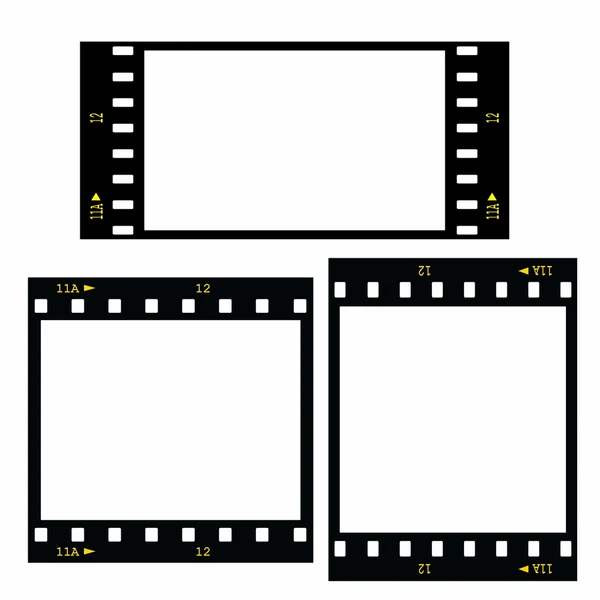 Set leeg Filmstrip geïsoleerd op witte achtergrond — Stockfoto