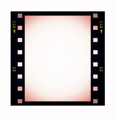 Fotoğraf, boş film şeridi çerçeve üzerinde beyaz izole