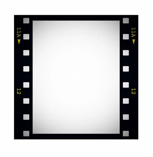 Foto, quadro de tira de filme em branco isolado em branco — Fotografia de Stock