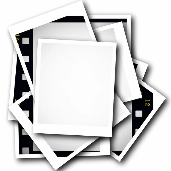 Foto met lege film strip frame geïsoleerd op witte achtergrond — Stockfoto