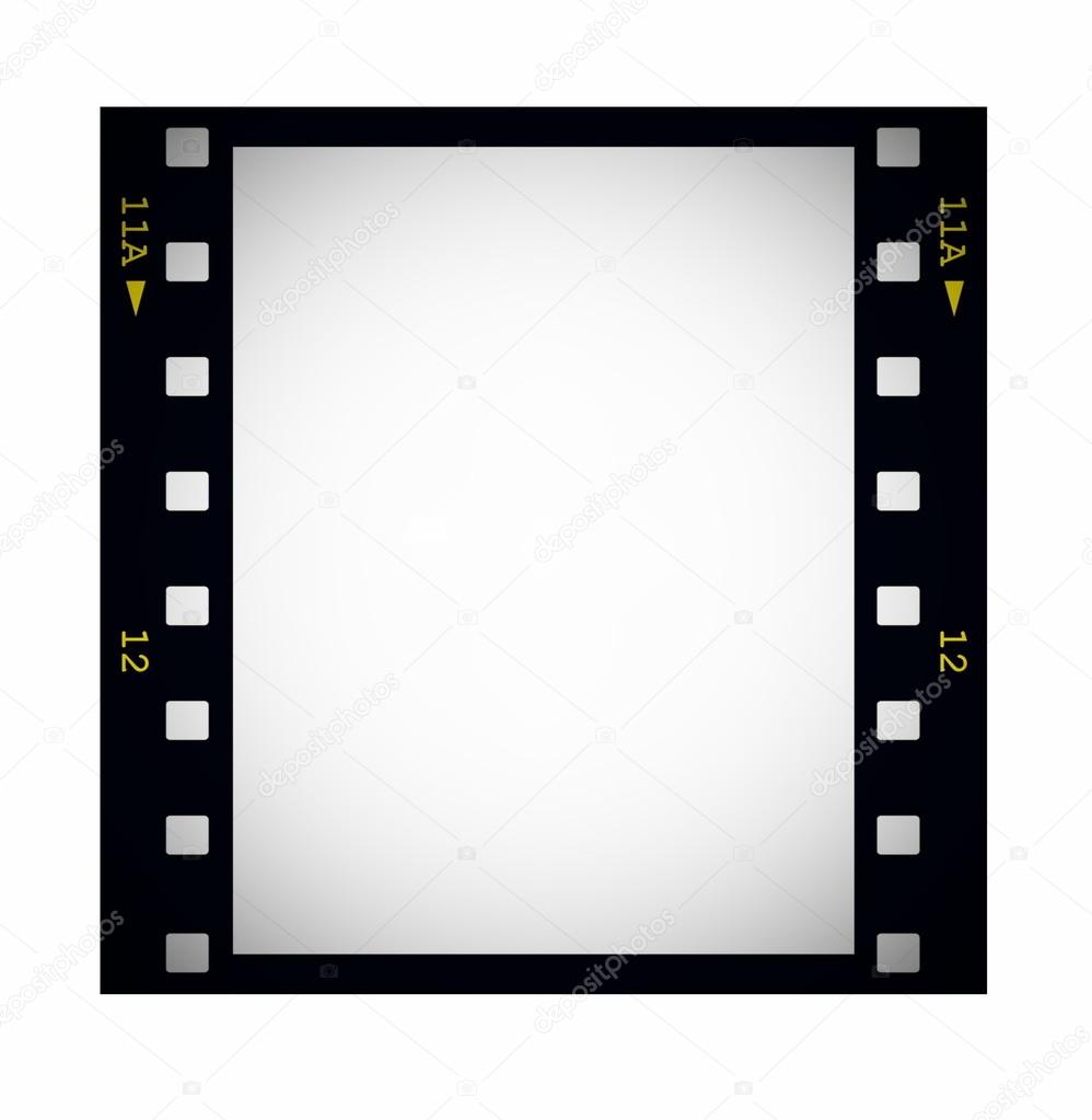 Photo, blank film strip frame isolated on white — Stock Photo © dusan964  #12640697