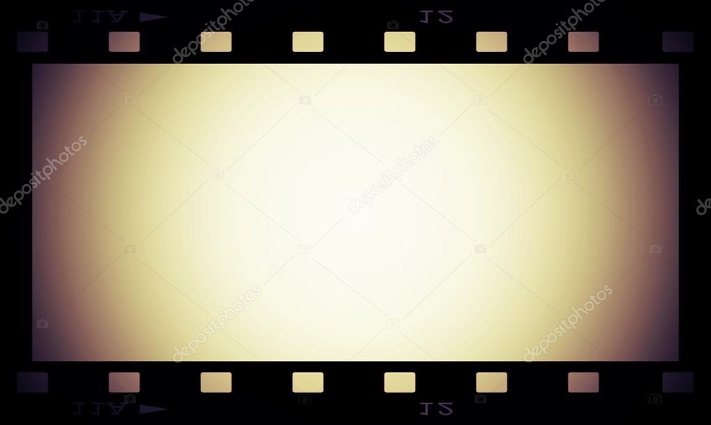 Retro blank film strip frame isolated on white