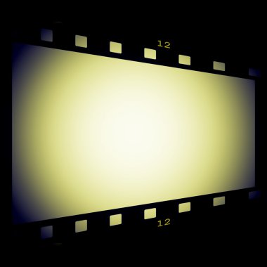 film şeridi kare siyah arka plan üzerine izole