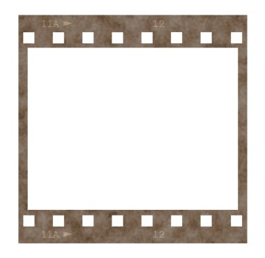 eski film şeridi kare beyaz zemin üzerine izole