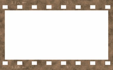 eski film şeridi kare beyaz zemin üzerine izole