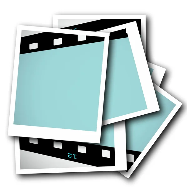 Foto com quadro de tira de filme em branco isolado no fundo branco — Fotografia de Stock