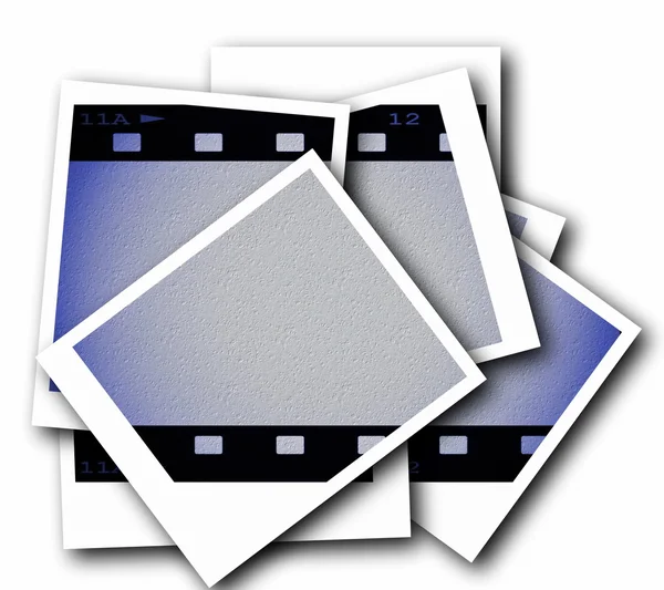 Foto com quadro de tira de filme em branco isolado no fundo branco — Fotografia de Stock