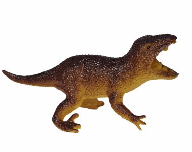 VelociRaptor, beyaz zemin üzerine izole oyuncak plastik dinozor