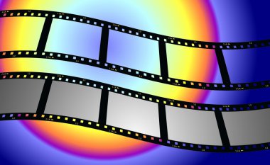 boş film şeridi renkli arka plan ile
