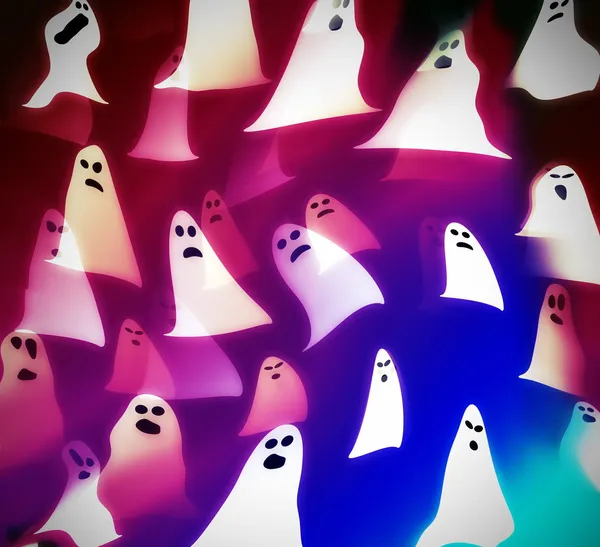 Translucent ghosts, halloween background illustration — Stock Photo, Image