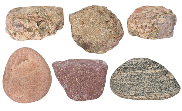Collection Rocks isolated on white background