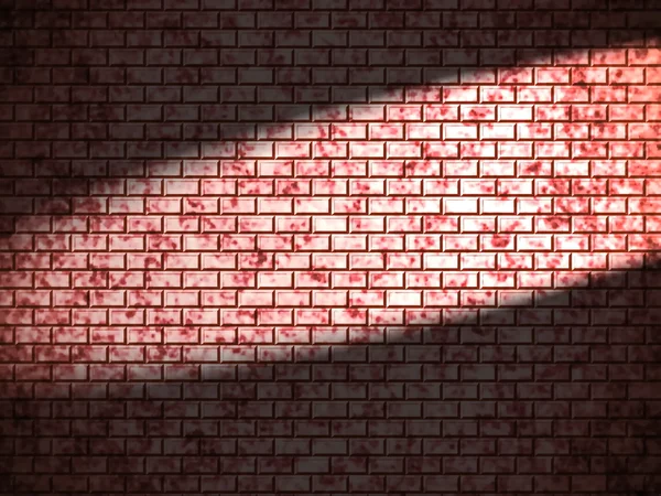 스포트 라이트와 붉은 벽돌 벽 — 스톡 사진