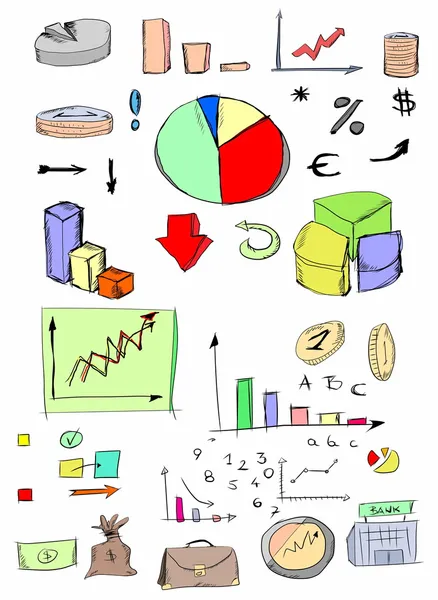 Doodles business icons — Stock Photo, Image